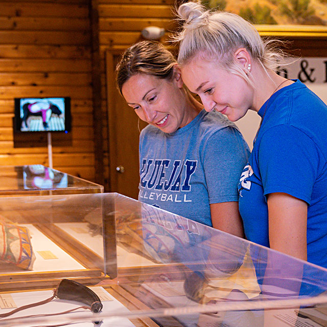 Two girls in the Bison Museum