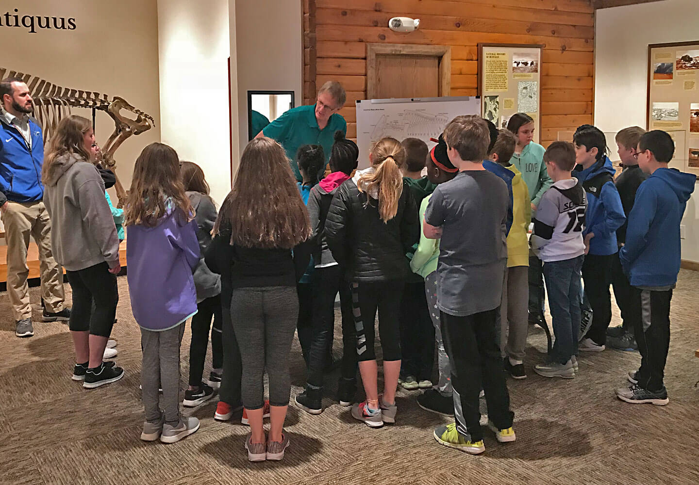 Group visiting indoors