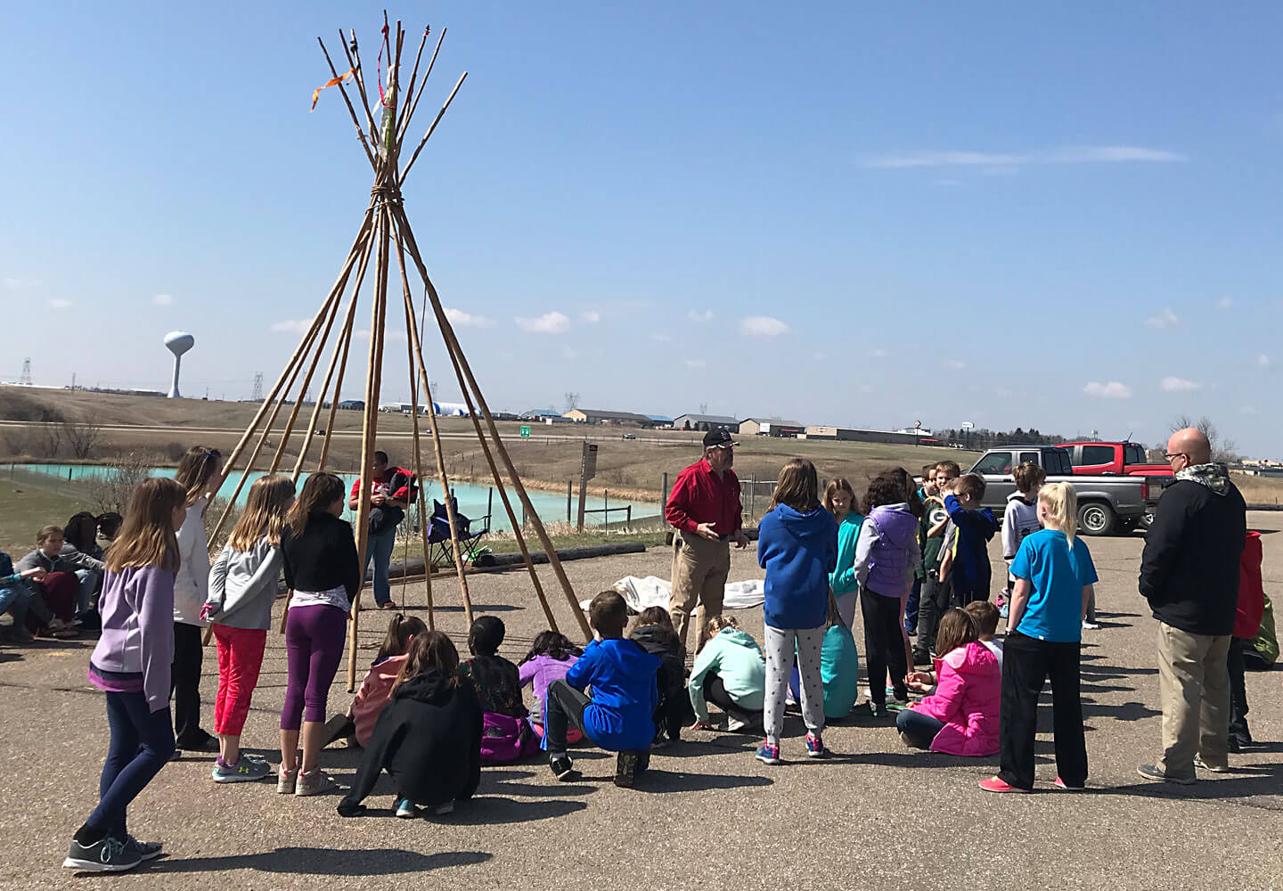 Group Visiting outdoors